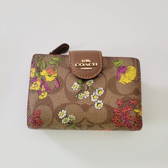 Coach Brown Floral Wallet - Picture 1 of 8